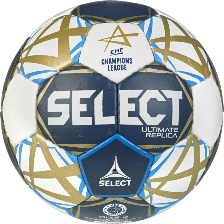 Select Handball Ultimate Replica EHF Champions League (Hand-stitched, EHF-APPROVED) v25 blue/white - Training ball